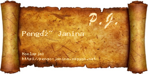 Pengő Janina névjegykártya